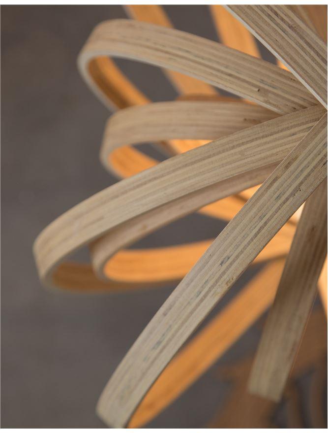 Nova Luce Závěsné svítidlo ASCO přírodní Dřevo hnědý textilní kabel E27 1x12W