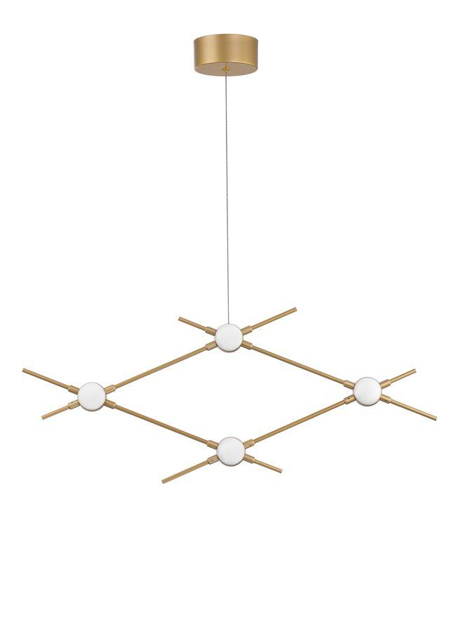 Nova Luce Závěsné svítidlo ATOMO zlatý kov a akryl LED 4 x 2.4W 3000K