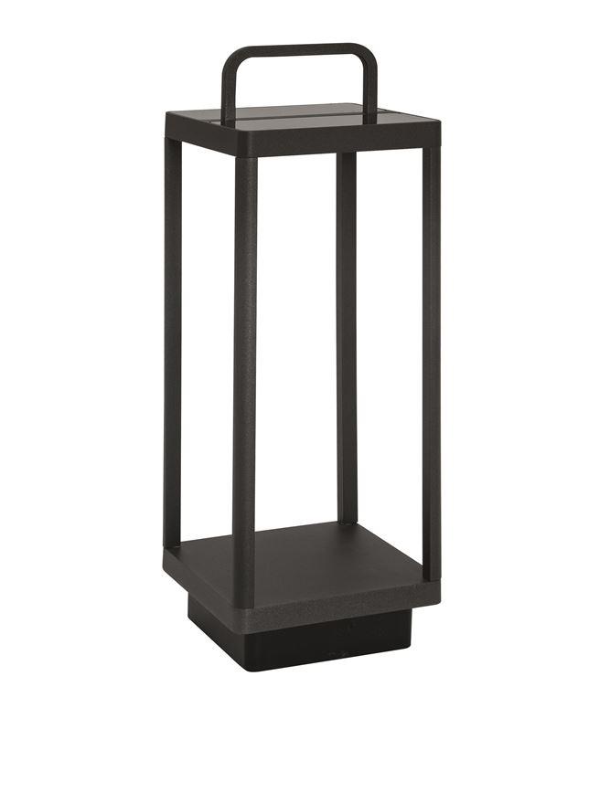 Nova Luce Venkovní stojací lampa BALI antracitový hliník LED 2W 3000K 5V, IP65 solární / USB kabel / vypínač na těle / stmívatelné