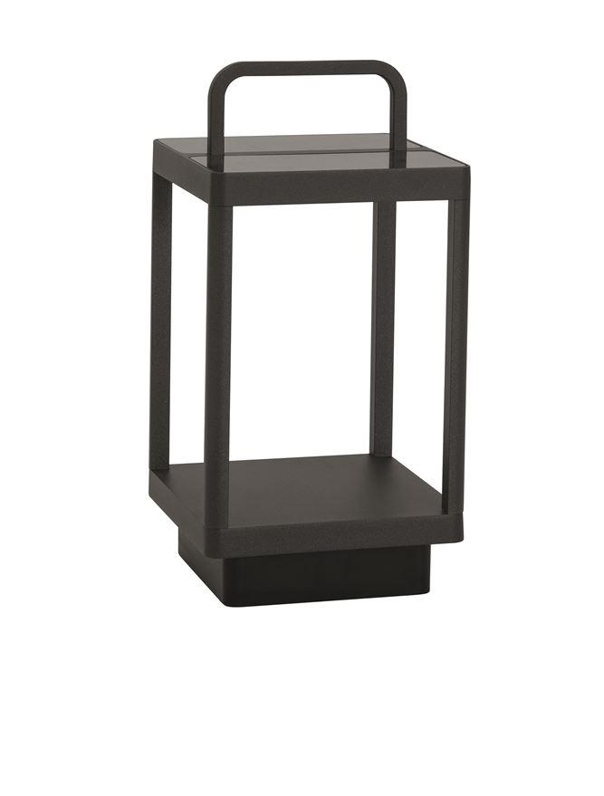 Nova Luce Venkovní stojací lampa BALI antracitový hliník LED 2W 3000K 5V, IP65 solární / USB kabel / vypínač na těle / stmívatelné