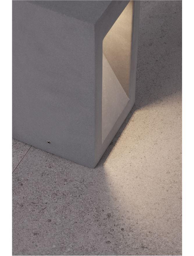 Nova Luce Venkovní sloupkové svítidlo BARCO šedý beton skleněný difuzor LED 6W 3000K, IP65