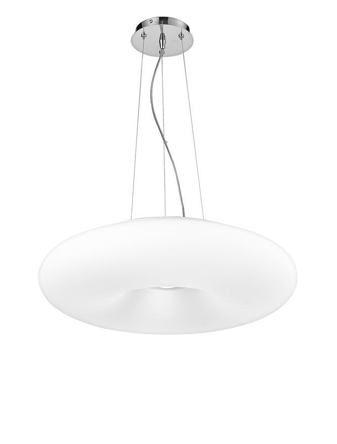 Nova Luce Závěsné svítidlo BIANCO opálové bílé sklo chromovaný hliník E27 4x12W