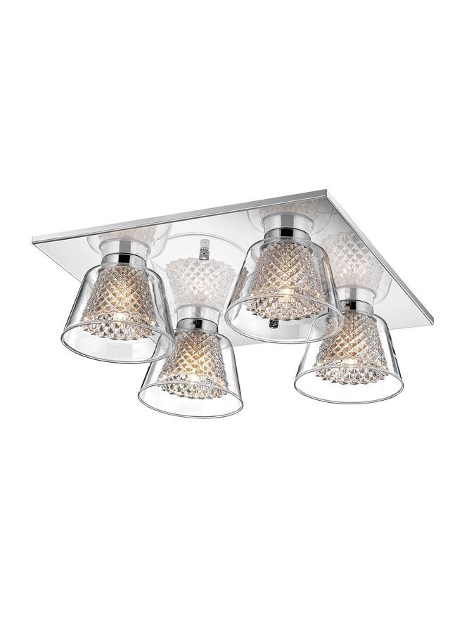 Nova Luce Stropní svítidlo BOCCALE chromovaný hliník čiré sklo G9 4x5W vč. žárovky