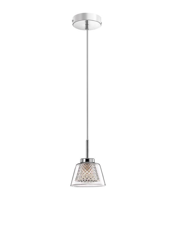 Nova Luce Závěsné svítidlo BOCCALE chromovaný hliník čiré sklo G9 1x5W vč. žárovky