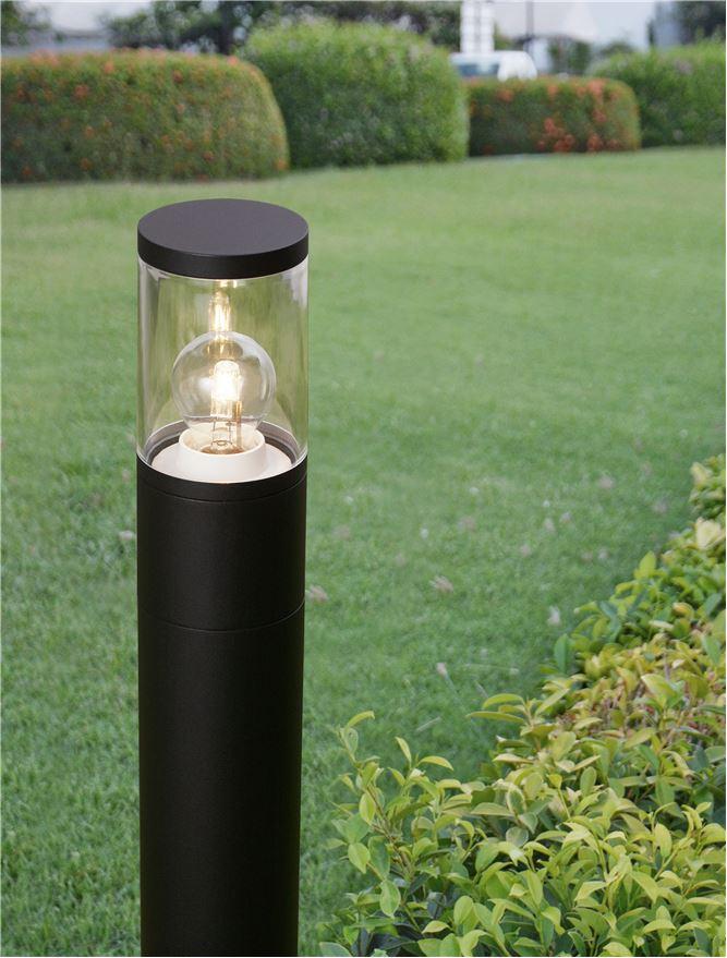 Nova Luce Venkovní sloupkové svítidlo CETERA černý hliník a akryl E27 1x12W IP54