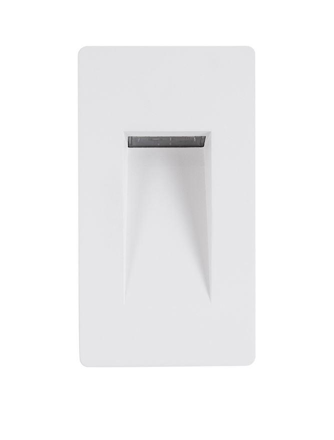 Nova Luce Venkovní zapuštěné svítidlo do zdi COVE matný bílá litý hliník a skleněný difuzor LED 1.5W 3000K, IP54