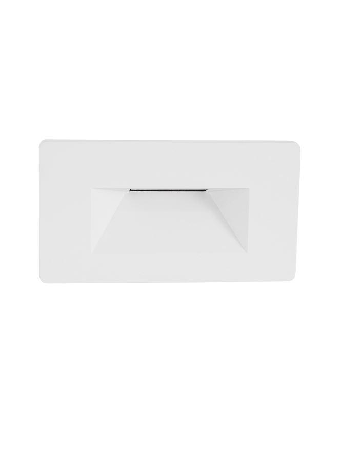 Nova Luce Venkovní zapuštěné svítidlo do zdi COVE matný bílá litý hliník a skleněný difuzor LED 1.5W 3000K, IP54