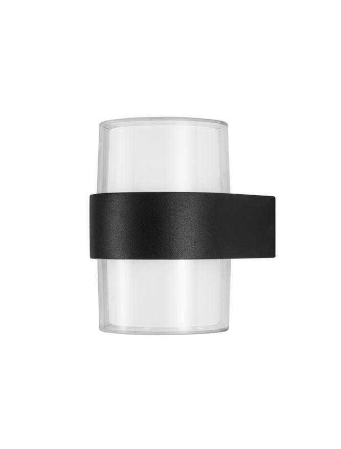 Nova Luce Venkovní nástěnné svítidlo DARF černý hliník ABS difuzor LED 2x5W 3000K 115st. IP65