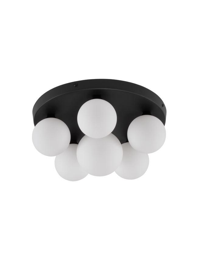 Nova Luce Stropní svítidlo EDEM černý hliník opálové sklo G9 6x5W 220V