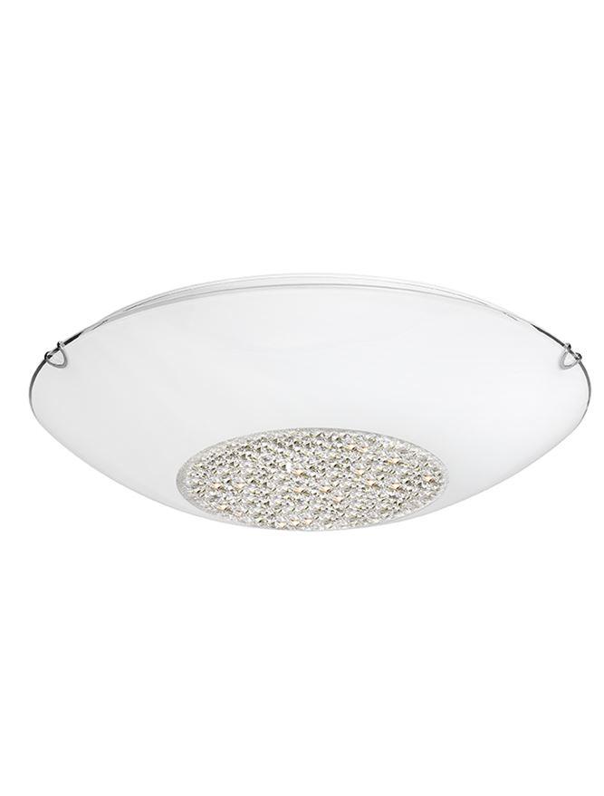 Nova Luce Stropní svítidlo ERA bílé sklo a křišťál chromovaný kov E27 3x12W