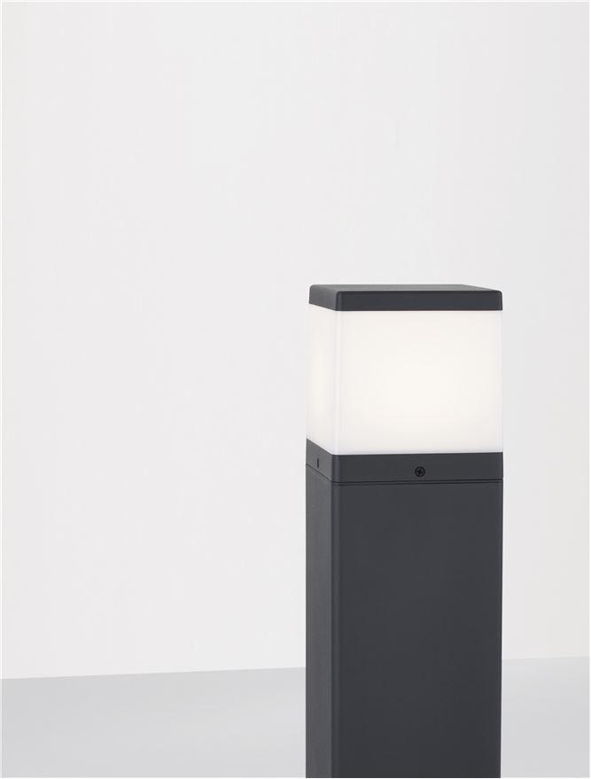 Nova Luce Venkovní sloupkové svítidlo FERRON tmavě šedý hliník a čirý akrylový difuzor E27 1x12W IP65