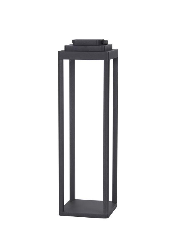 Nova Luce Venkovní stolní lampa FIGI antracitový hliník LED 2W 3000K 5V, IP65 dotykový vypínač / baterie / USB kabel / stmívatelné