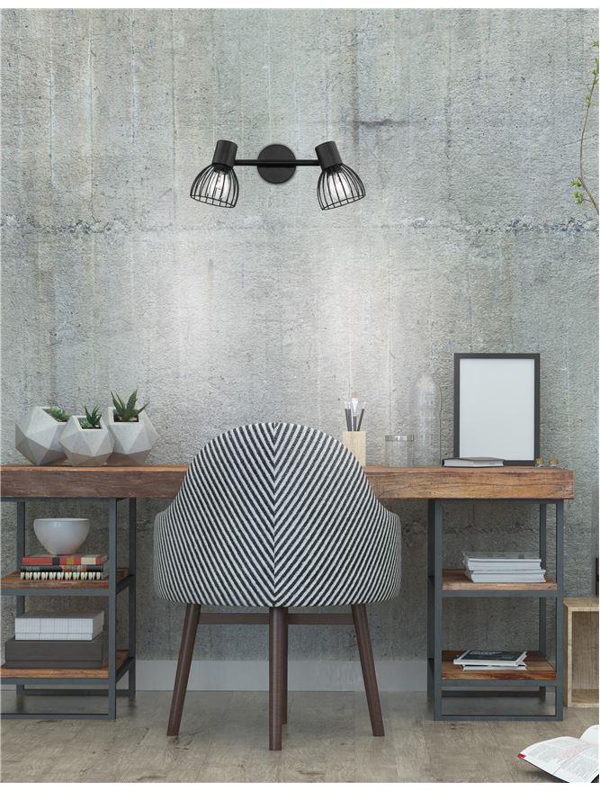 Nova Luce Bodové svítidlo FIUMICINO matný černý kov E14 2x5W