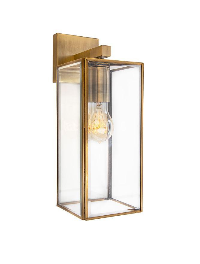 Nova Luce Nástěnné svítidlo FLAVIO antický kov mosaz čiré sklo E27 1x12W