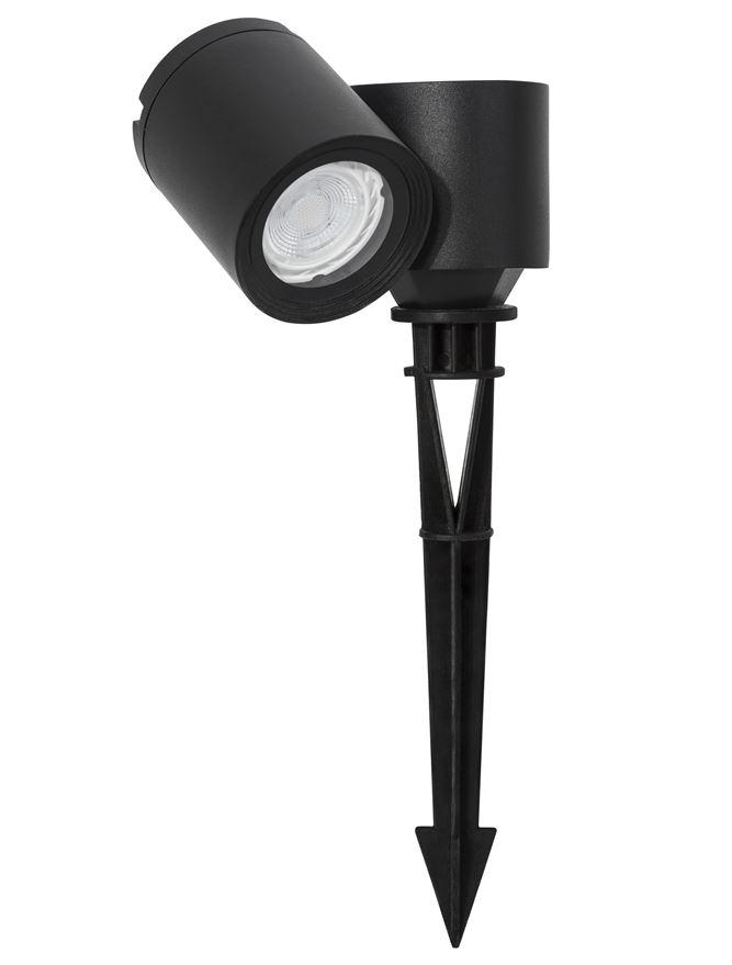 Nova Luce Venkovní svítidlo s bodcem FOCUS černý hliník skleněný difuzor GU10 1x7W IP54