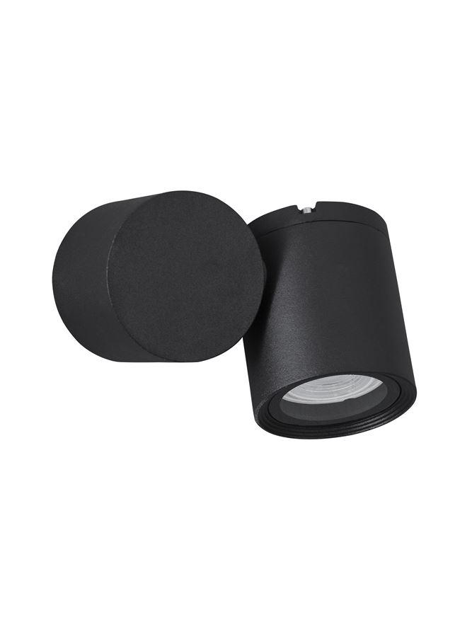 Nova Luce Venkovní nástěnné svítidlo FOCUS černý hliník skleněný difuzor GU10 1x7W IP54