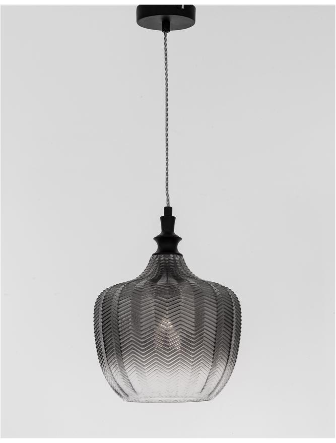 Nova Luce Závěsné svítidlo LONI, 24cm, E27 1x12W Barva: Kouřové sklo