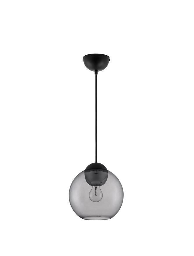 Nova Luce Závěsné svítidlo MIDORI, 24cm, E27 1x12W Barva: Šedé sklo