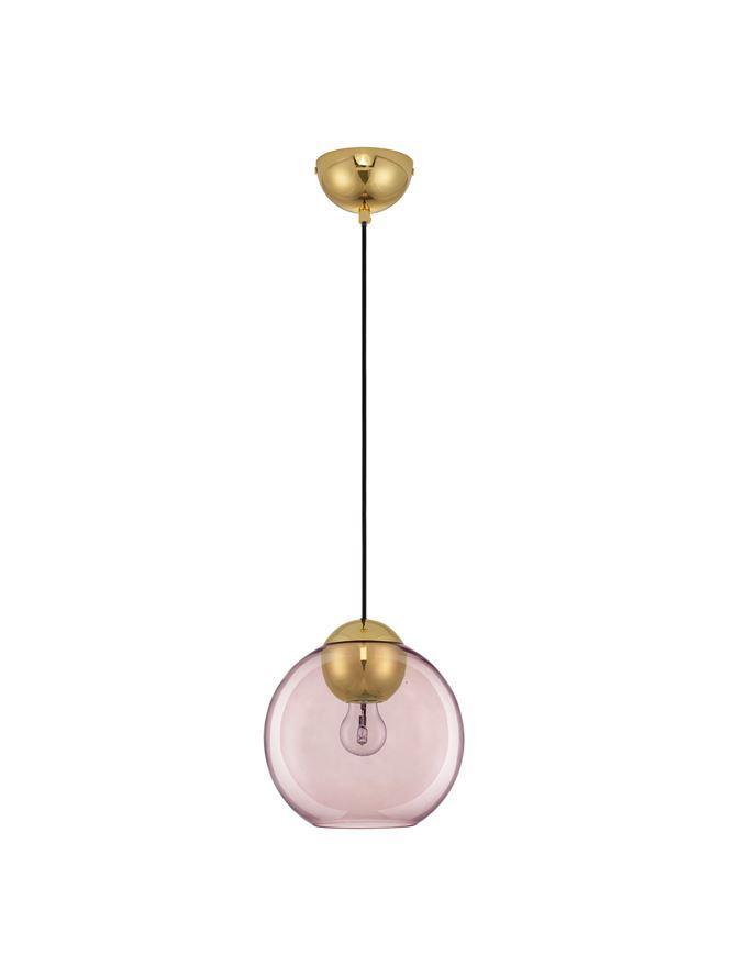 Nova Luce Závěsné svítidlo MIDORI, 24cm, E27 1x12W Barva: Růžové sklo