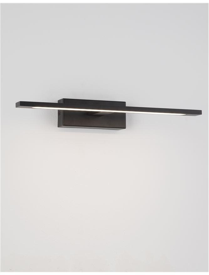 Nova Luce Nástěnné svítidlo nad zrcadlo MONDRIAN, 41,5cm, LED 12W 3000K IP44 Barva: Černá