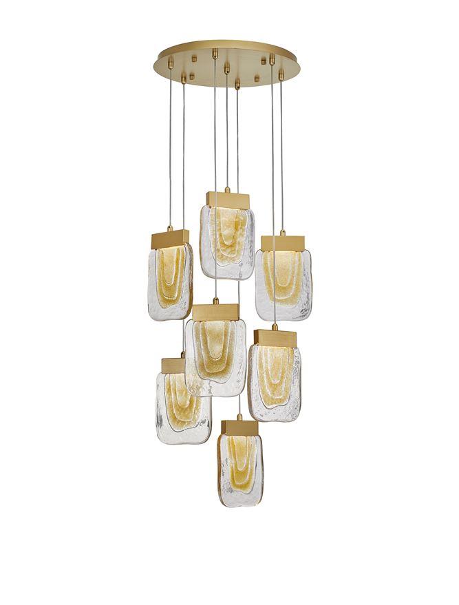 Nova Luce Závěsné svítidlo GRANI, LED 7x4W 3000K stmívatelné