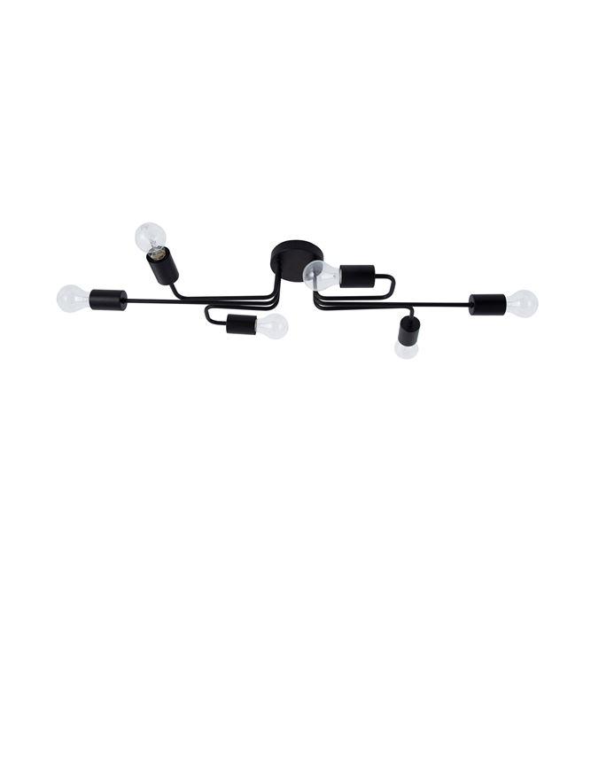 Nova Luce Stropní svítidlo GRANSO černý kov E27 6x12W