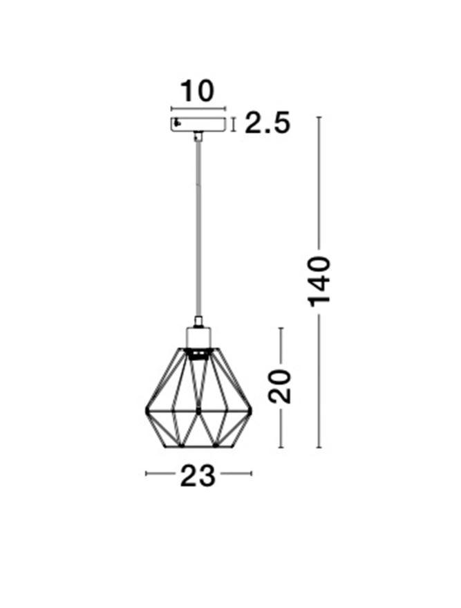 Nova Luce Závěsné svítidlo ISABELLA, 23cm, E27 1x12W