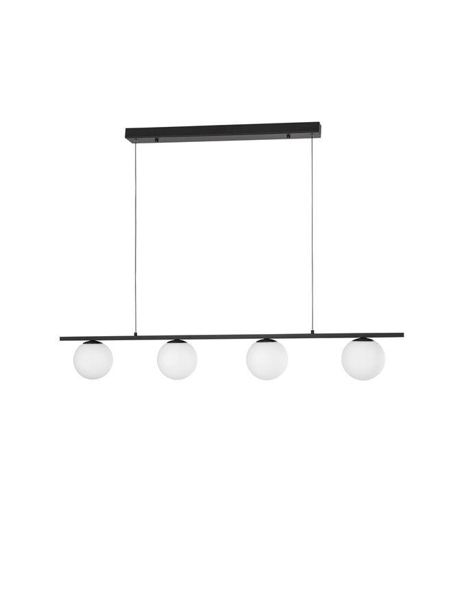 Nova Luce Závěsné svítidlo JOLINE černý kov a hliník bílé opálové sklo LED 32W 3200K