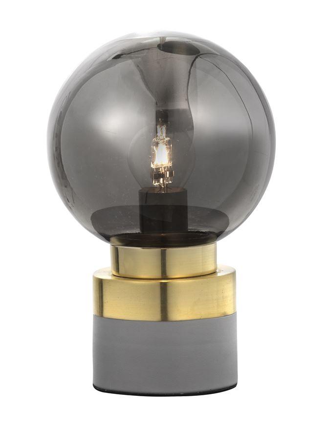 Nova Luce Stolní lampa JULIET kouřové šedé sklo, E14 1x12W