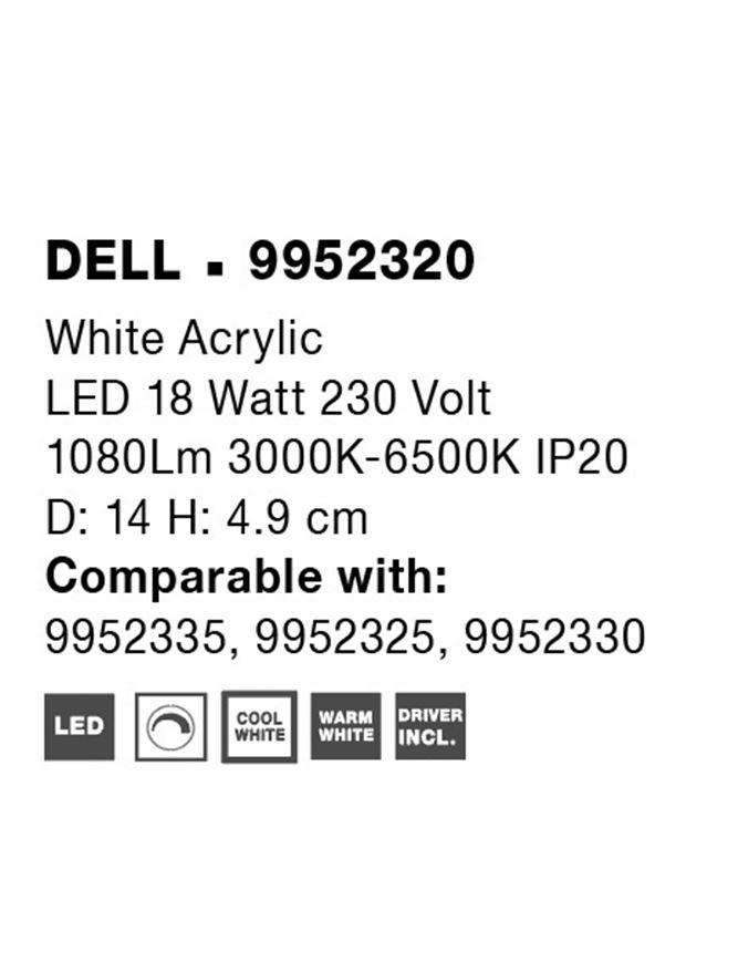 Nova Luce LIGHT SOURCE světlo pro ventilátory DELL LED 18W 3000-6500K stmívatelné
