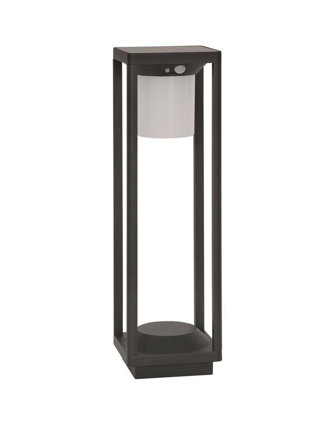 Nova Luce Venkovní sloupkové svítidlo LOVETO, LED 1.5W 3000K 3.7V, IP65 solární / vypínač na těle / pohybový senzor
