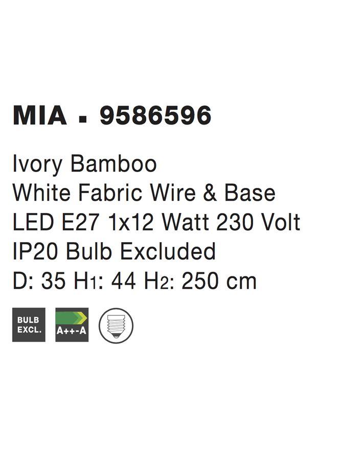Nova Luce Závěsné svítidlo MIA, bílá barva E27 1x12W