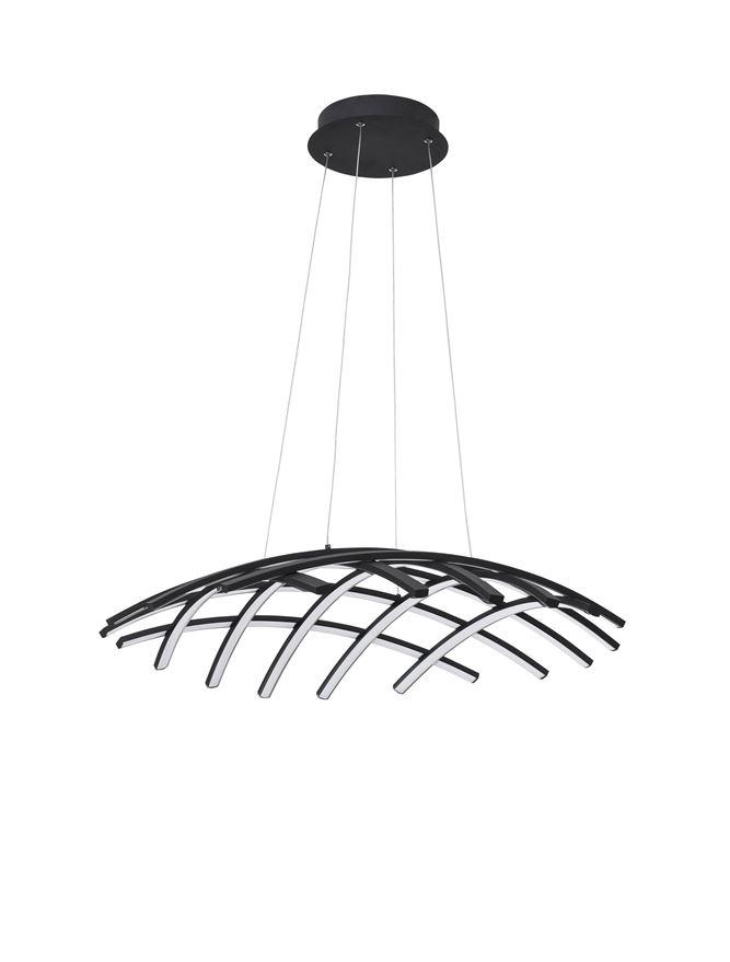 Nova Luce Závěsné svítidlo NARVI černý hliník a akryl LED 83W 3000K stmívatelné