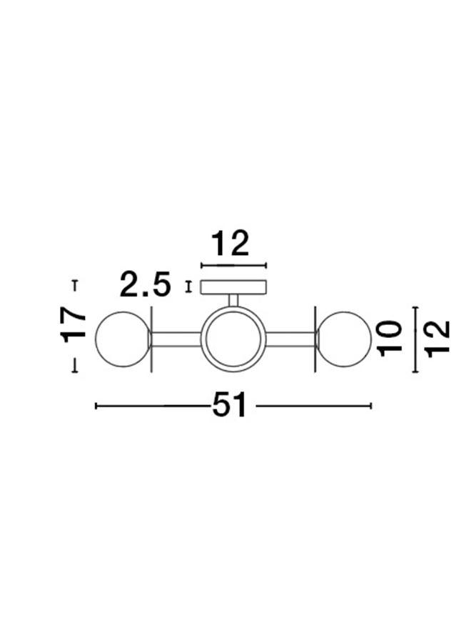 Nova Luce Stropní svítidlo PIELO, 51cm, opálové sklo G9 4x5W Barva: Zlatá
