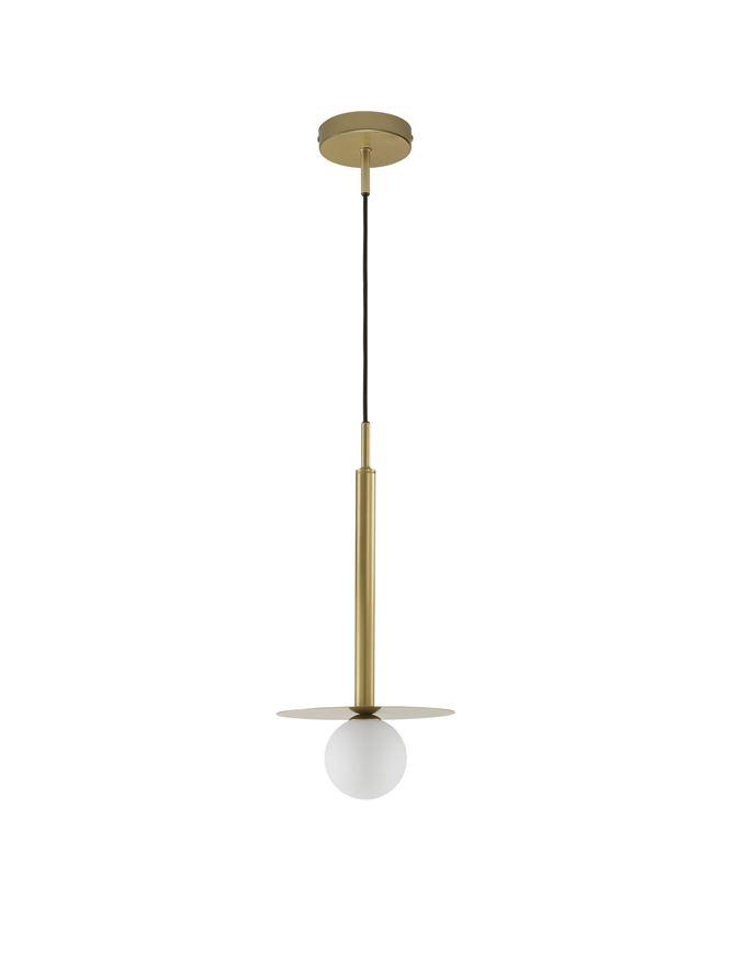 Nova Luce Závěsné svítidlo PIELO, 22cm, opálové sklo G9W 1x5W Barva: Zlatá