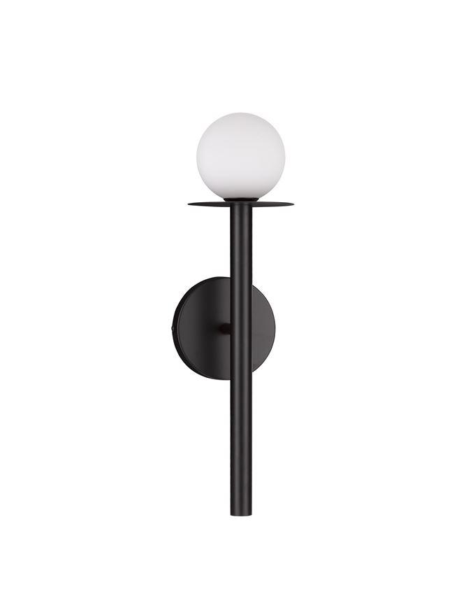 Nova Luce Nástěnné svítidlo PIELO, 45cm, opálové sklo G9 1x5W Barva: Černá