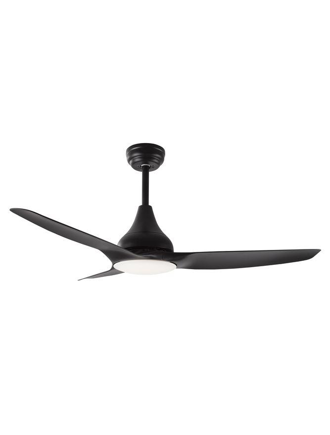 Nova Luce Stropní ventilátor se světlem SAMOA tělo z oceli, 3ABS bílé listy LED 18W 3000K Barva: Černá