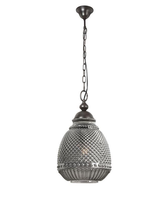 Nova Luce Závěsné svítidlo TOULON, 27cm, E27 1x12W Barva: Kouřové sklo