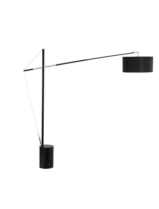 Nova Luce Stojací lampa TRACCIA, stínidlo nastavitelné E27 1x12 W Barva: Černá