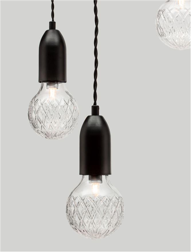 Nova Luce Závěsné svítidlo VEDA, čiré sklo G9 3x6W Barva: Černá