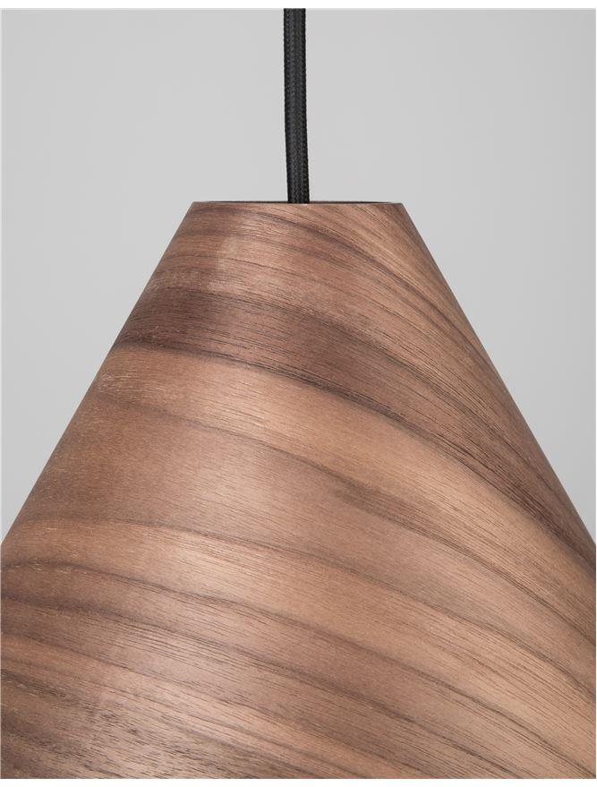 Nova Luce Závěsné svítidlo WERA, 25cm, E27 1x12W Barva: Tmavý ořech