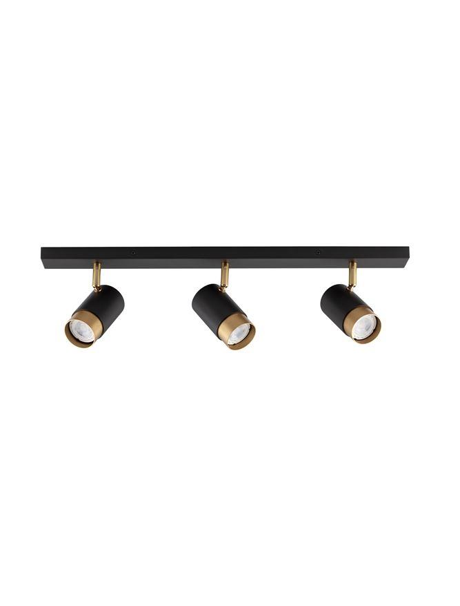 Nova Luce Bodové svítidlo POGNO černá a zlatý hliník GU10 3x10W