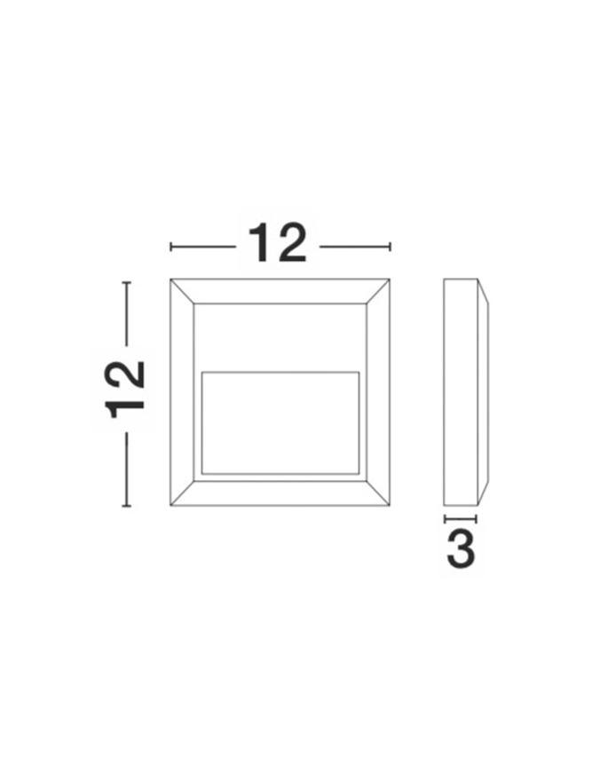 Nova Luce Venkovní nástěnné svítidlo PULSAR, LED 2W 3000K 29st. IP54