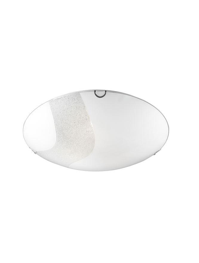 Nova Luce Stropní svítidlo QUALE bílé sklo a křišťál E27 2x12W