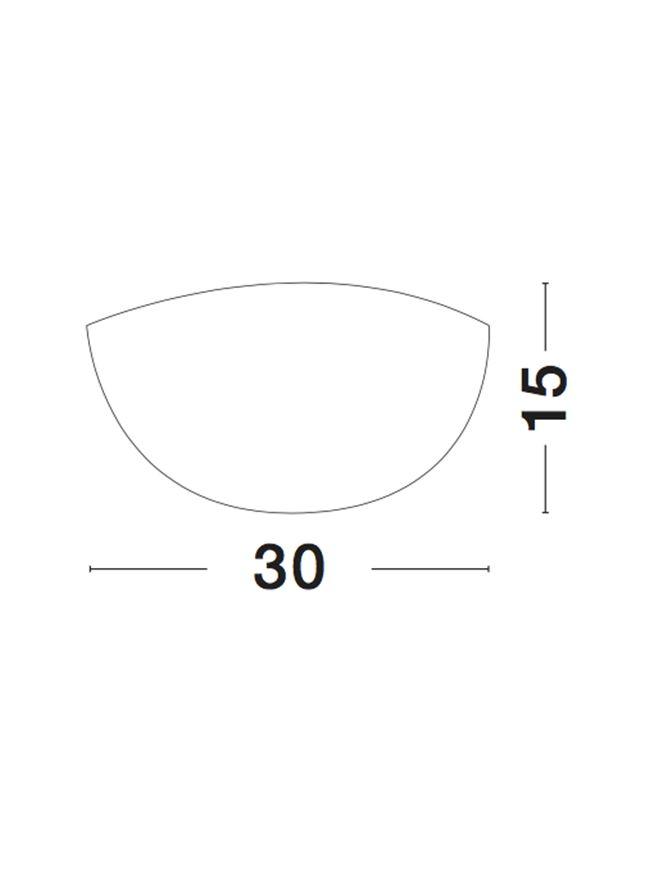 Nova Luce Nástěnné svítidlo SHELL bílá a čiré strukturované sklo E27 1x12W