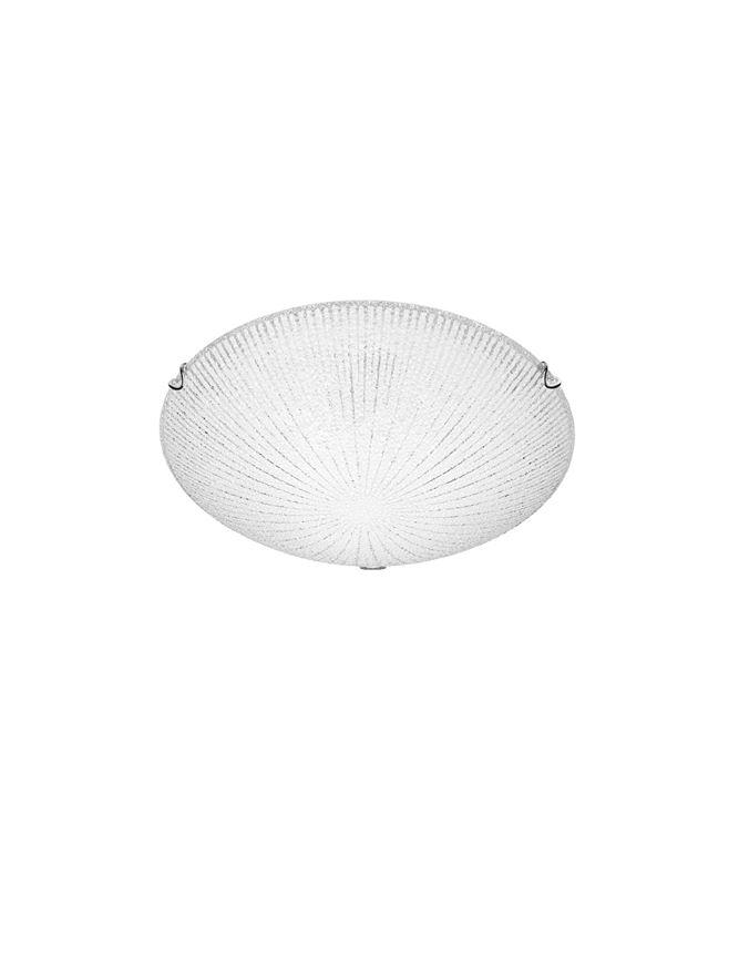 Nova Luce Stropní svítidlo SHELL bílá a čiré strukturované sklo E27 2x12W