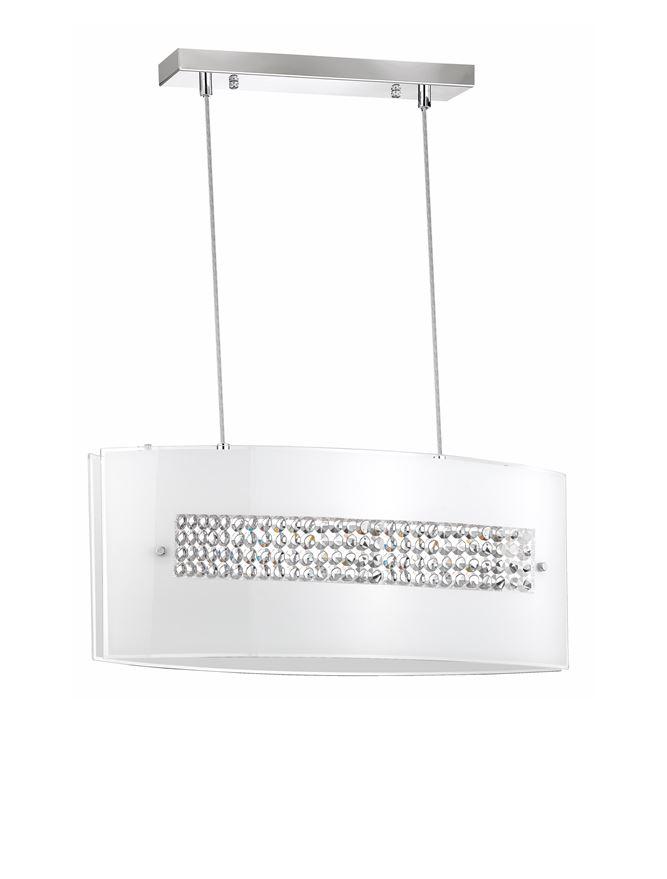 Nova Luce Závěsné svítidlo THELTA chromovaný hliník bílé sklo a křišťál E27 3x12W