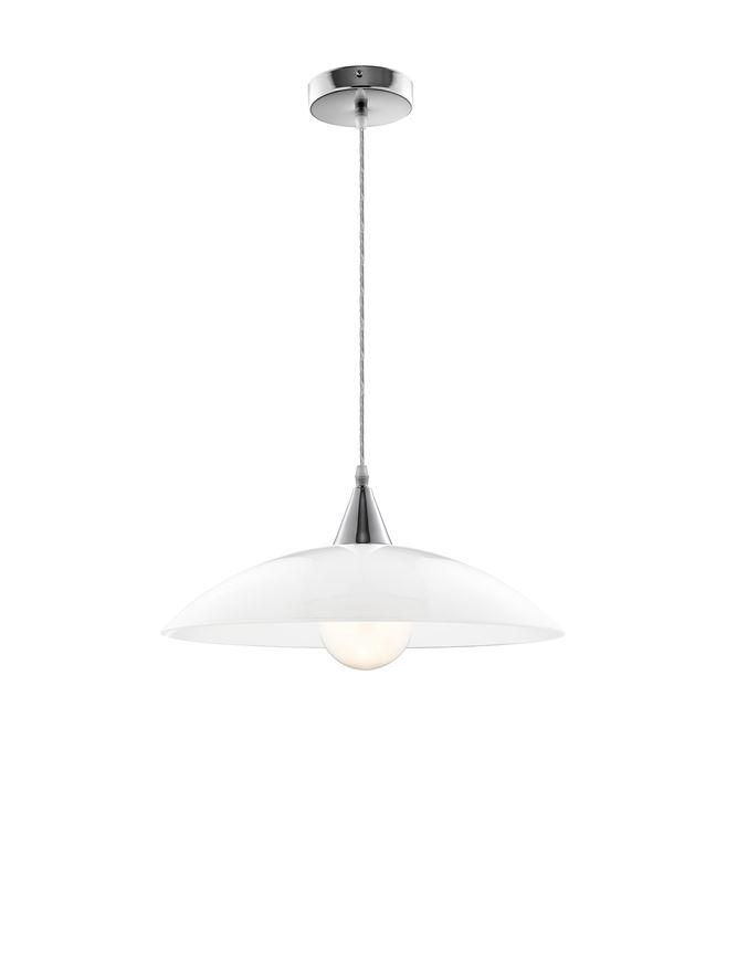 Nova Luce Závěsné svítidlo VICINO bílé lesklé sklo chromovaný kov E27 1x12W