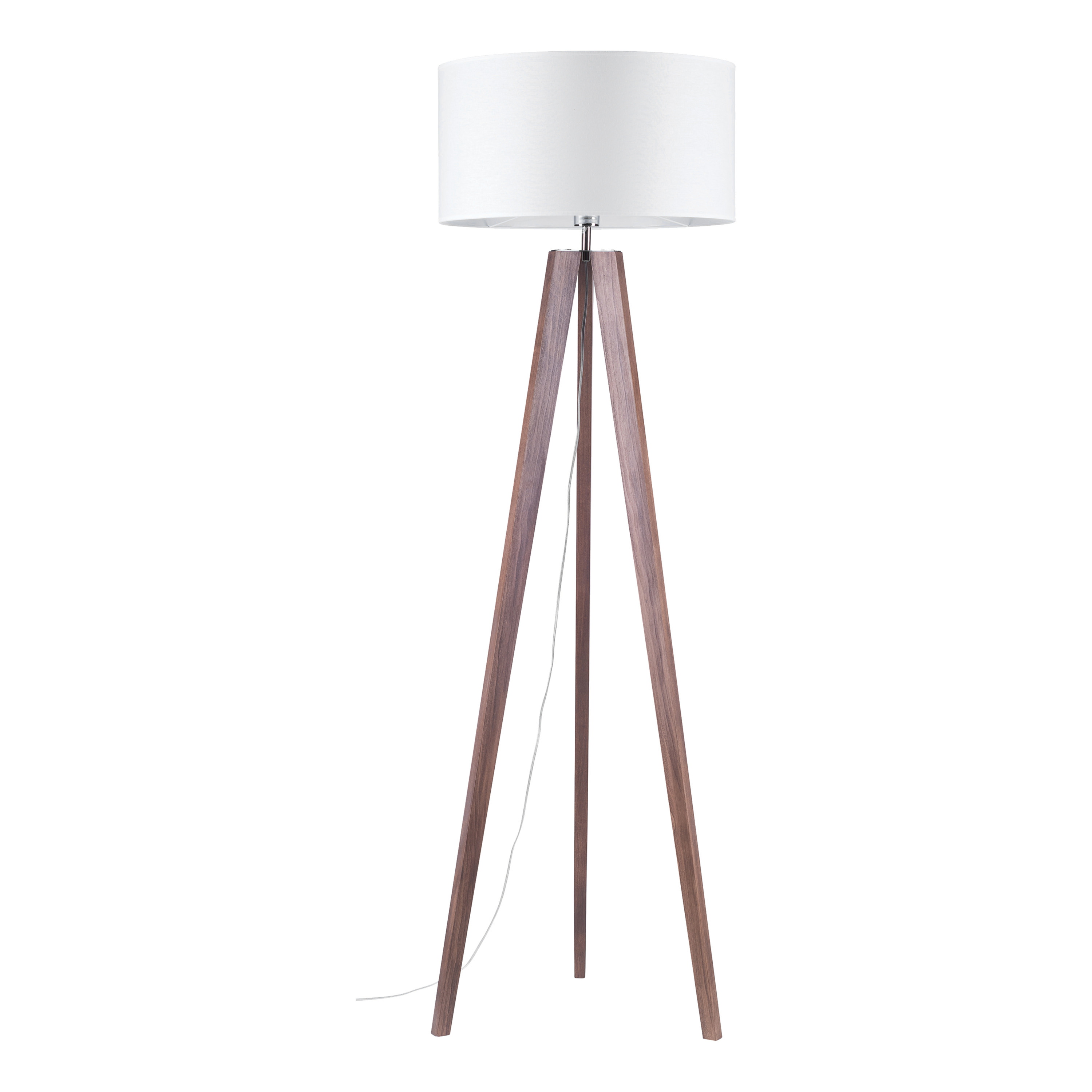 Levně BRITOP Stojací lampa LOTTA, 1xE27, v. 160 cm Barva stínidla: Bílá látka, Barva podstavy: Bukové dřevo