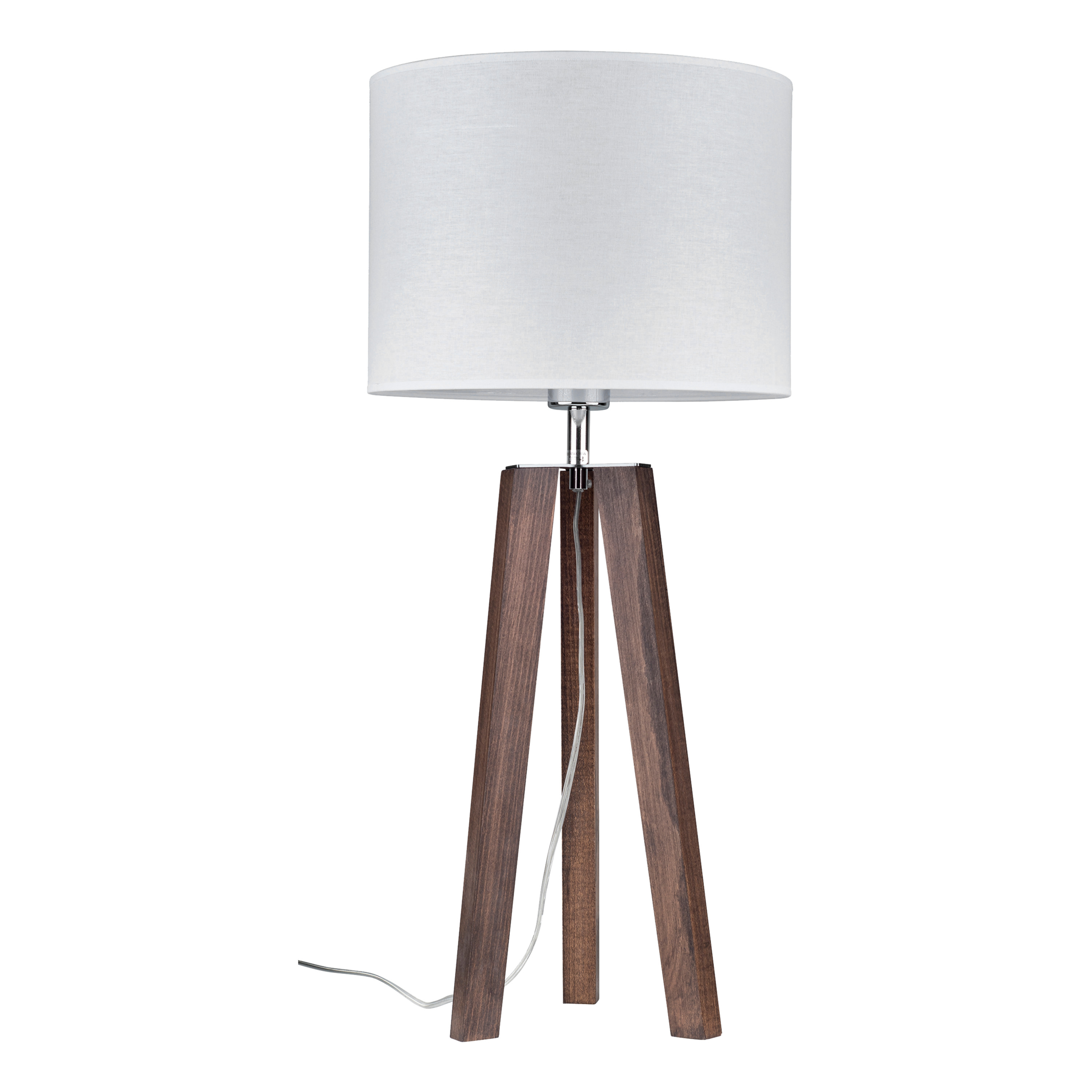 Levně BRITOP Stolní lampa LOTTA, 1xE27, v. 65 cm Barva stínidla: Bílá látka, Barva podstavy: Bukové dřevo